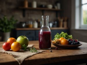 Suco detox com frutas vermelhas e linhaça: uma explosão de sabor