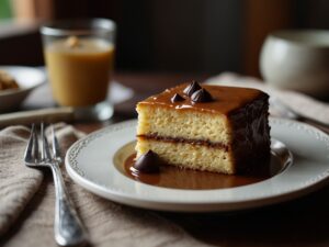 Receita Bolo Banana Recheado com Chocolate Amargo