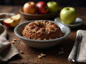 Receita bolo de maçã fofinho com aveia e mel para lanche saudável